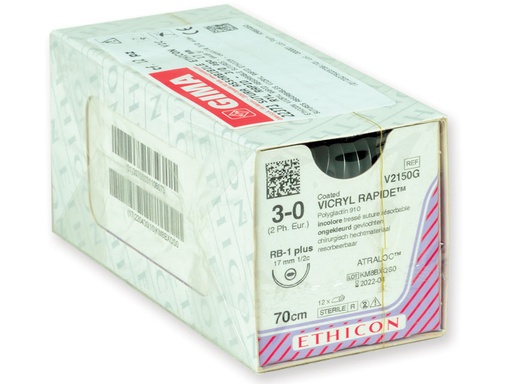[GM-31518] SUTURA ASSORBIBILE ETHICON VICRYL RAPID - 3/0 ago 17 mm