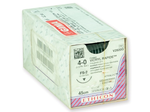 [GM-31525] SUTURA ASSORBIBILE ETHICON VICRYL RAPID - 4/0 ago 19 mm