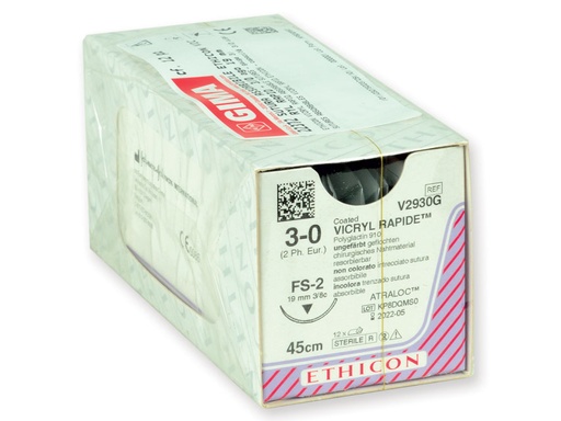 [22372] SUTURA ASSORBIBILE ETHICON VICRYL RAPID - 3/0 ago 19 mm