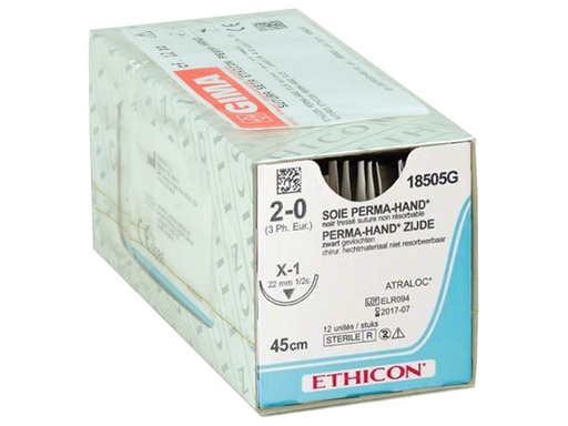 [22312] SUTURA SETA ETHICON PERMA-HAND - 2/0 ago 22 mm
