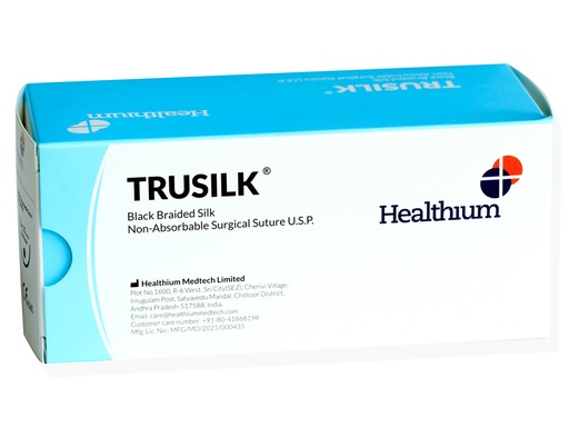 [22844] SUTURA NON ASS. TRUSILK calibro 4/0, curva 1/2, ago 17 mm - 45 cm - nero