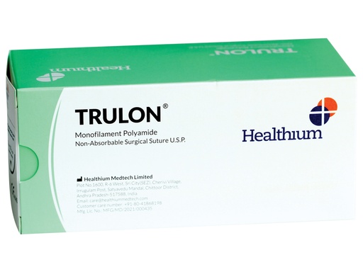 [22820] SUTURA NON ASS. TRULON calibro 6/0, curva 3/8, ago 12 mm - 45 cm - blu