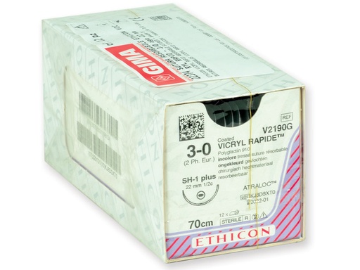 [22374] SUTURA ASSORBIBILE ETHICON VICRYL RAPID - 3/0 ago 22 mm