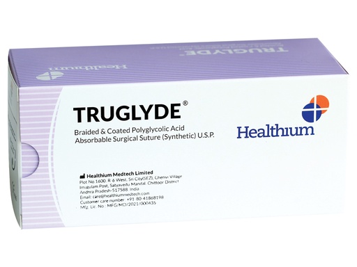 [22960] SUTURA ASS. TRUGLYDE calibro 1, curva 1/2, ago 40 mm - 90 cm - viola
