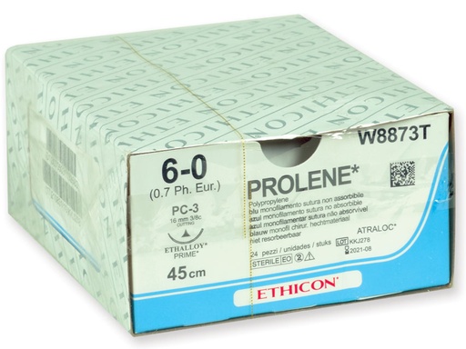 [22322] SUTURA MONOFILAMENTO ETHICON PROLENE BLUE - 6/0 ago 16 mm
