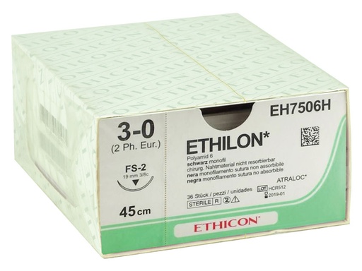 [22304] SUTURA MONOFILAMENTO ETHICON ETHILON - 3/0 ago 19 mm