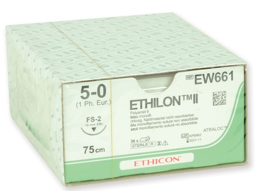 [GM-31615] SUTURA MONOFILAMENTO ETHICON ETHILON - 5/0 ago 19 mm