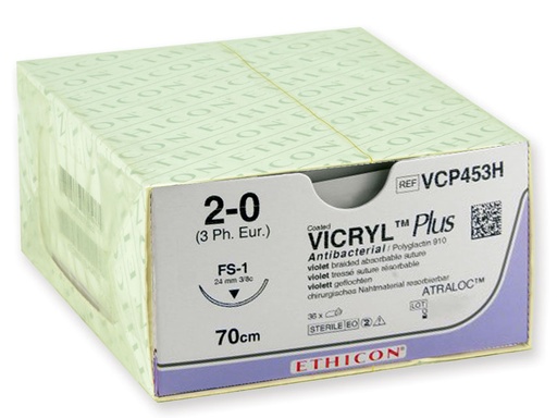 [22363] SUTURA ASSORBIBILE ETHICON VICRYL PLUS - 2/0 ago 24 mm