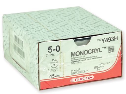 [22350] SUTURA ASSORBIBILE ETHICON MONOCRYL - 5/0 ago 13 mm
