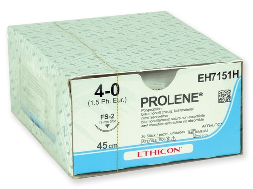 [GM-31642] SUTURA MONOFILAMENTO ETHICON PROLENE BLUE - 4/0 ago 19 mm - 75 cm