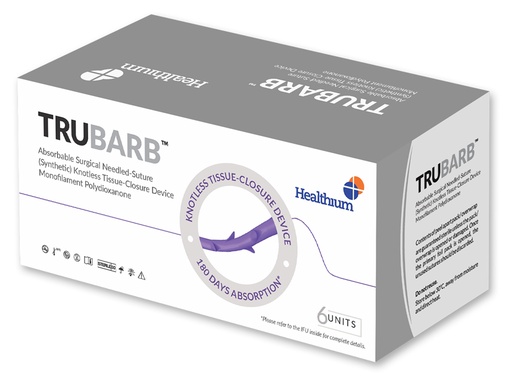 [22891] SUTURA ASS. TRUBARB calibro 0, curva 1/2, ago 37mm - 45cm - viola