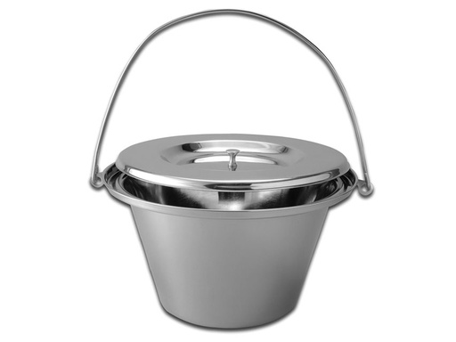 [26574] CATINO PER COMODE IN ACCIAIO INOX con coperchio - 5 litri
