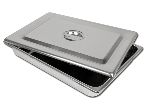 [GM-31844] VASSOIO+COPERCHIO INOX 440x320x64 mm