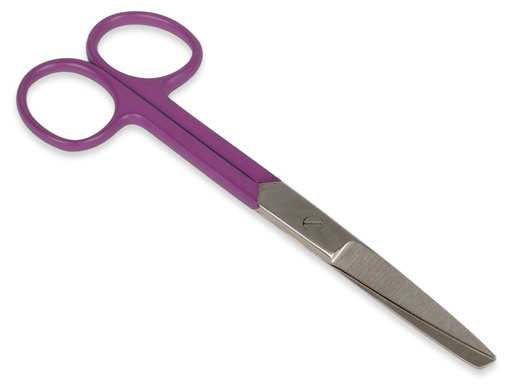[20522] FORBICI RETTE PUNTE ALTERNE - anelli viola - 14 cm