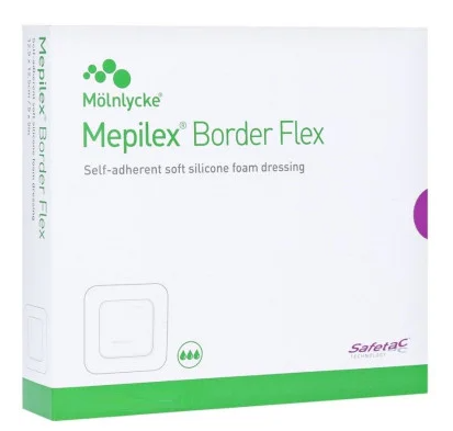 [DMM02074] Mepilex Border Flex medicazione assorbente in schiuma di poliuretano 10 x 10 cm
