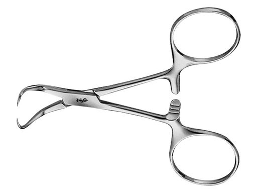 [39250] PINZA FISSATELI BACKHAUS AESCULAP - curva - punte acute - 11 cm - BF432R