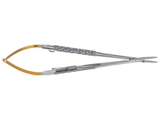 [39391] PORTA-AGHI CASTROVIEJO DUROGRIP AESCULAP IN CT - retto - 0,4/18 cm - BM003R