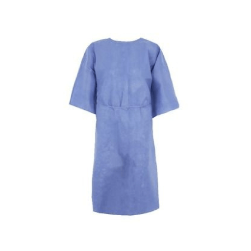 [MGI01187] Camice paziente mezza manica in sms blu 115x145cm