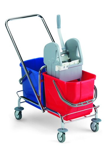 [DET06023] Carrello Roll doppio 50 lt.(25+25)  telaio cromato