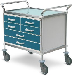 [DET06004] Carrello in acciaio a sei cassetti in bilaminato