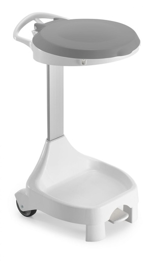 [DET06044] Carrello portasacco 120lt Smile W-70 con coperchio grigio e pedale