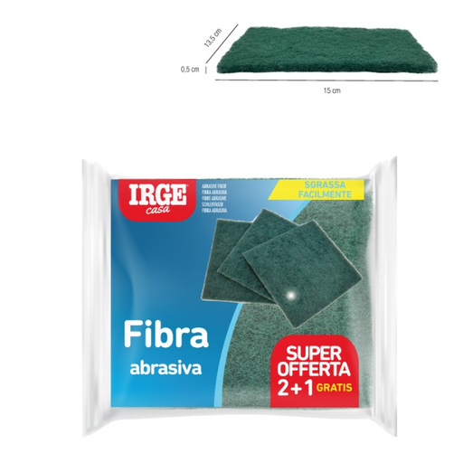 [MCP01075] Spugna fibra abrasiva verde (confezione da 3 spugne)