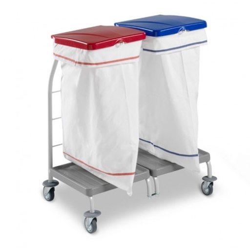 [DET06022] Carrello Dust doppio con coperchi (rosso/blu)