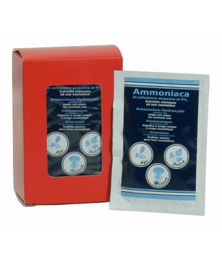 [IGP01192] Salviettina imbevuta di ammoniaca 4% per cute integra (conf.10 salviette)