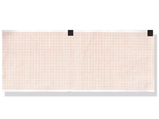 [MOR0611] Carta termica ECG 110x140mm rotolo griglia arancio  confezione 143 fogli