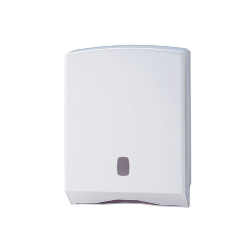 [MCP07065] Distributore di carta asciugamani piegata a C, Z, M o V in abs bianco mod. Basica 500 fogli