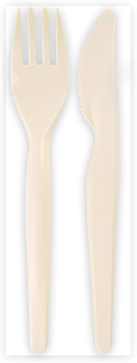 [MCP03036] Bis coltello e forchetta con tovagliolo (2v) biodegradabile
