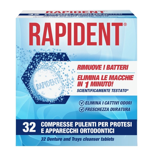 [IGP04134] Compresse antibatteriche per dentiere Rapident (confezione 32 pezzi)