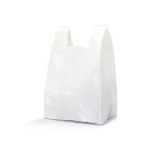[DET01158] Shopper PE.LD. col.bianco 35+10+10x65cm -gr.60 scatola 10kg /167 sacchi