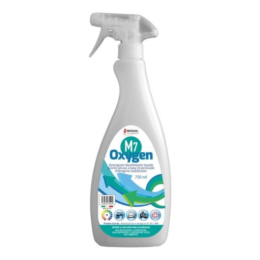 [DET03063] M7 Oxygen disinfettante biocida con perossido di idrogeno 2% flacone 750ml