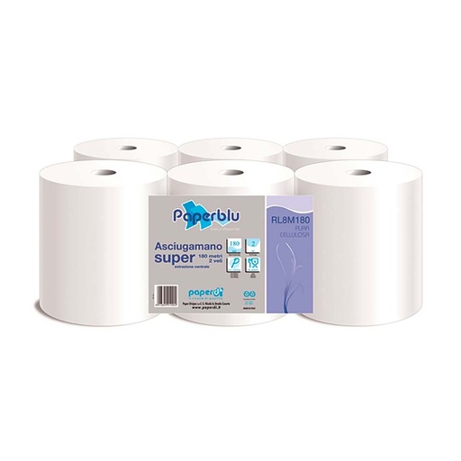 [MCP01028] Asciugamano estrazione interna 2 veli cellulosa 180 mt.