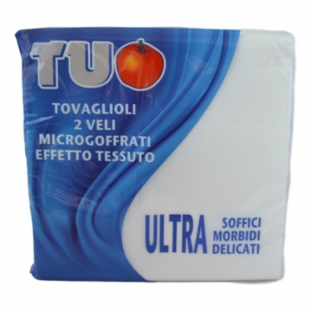 [MCP01007] Tovagliolo 38 x 38 cm due veli colore bianco