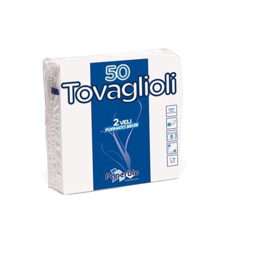 [MCP01054] Tovagliolo 33 x 33 cm due veli colore bianco

