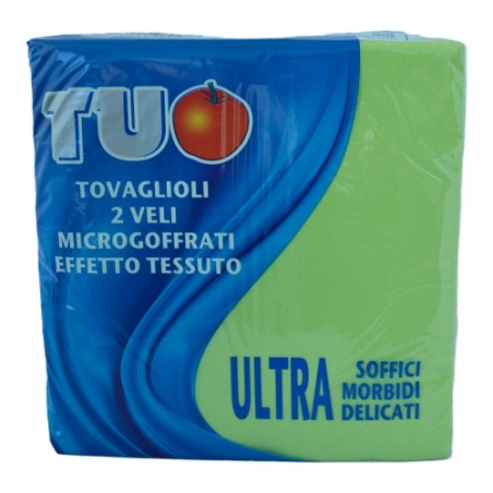 [MCP01034] Tovagliolo 38 x 38 cm microgoffrato due veli colore verde
