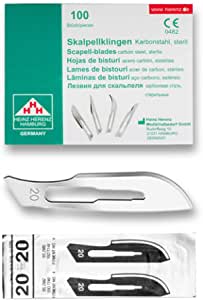 [ELCON-110-120] Heinz Herenz lame bisturi monouso sterili Carbon Steel N.20