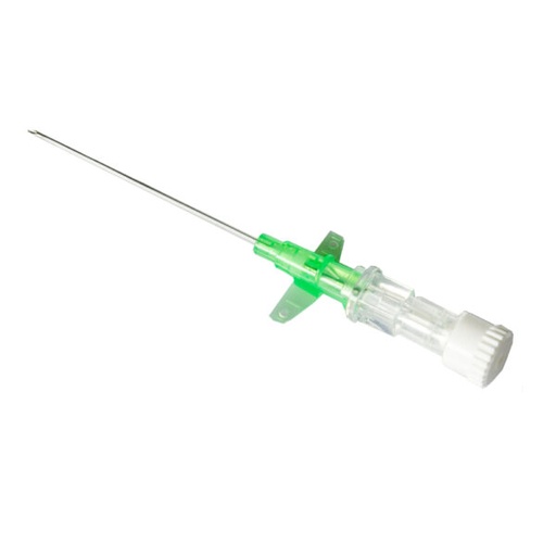 [DMM04317] Ago a cannula 1 via con alette g18 verde x 32mm c/disp.di sicurezza
