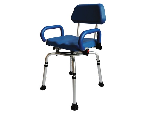 [42912] SEDIA DA DOCCIA GIREVOLE con schienale e braccioli in PU  portata 136 kg