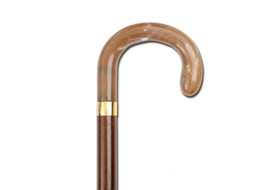 [27764] BASTONE IN LEGNO "TIZIANO"  manico curvo unisex