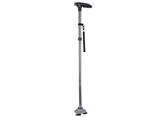 [43044] BASTONE CON VENTOSE e LUCE LED  argento