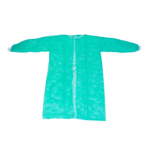 [MGI01143] Camice visitatore verde IsoGown con polsini in maglina taglia L