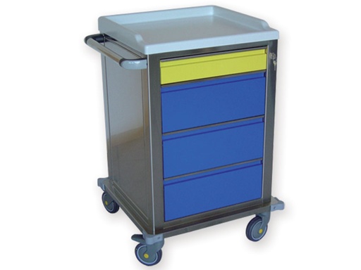 [45621] CARRELLO MODULARE INOX  1+3 cassetti