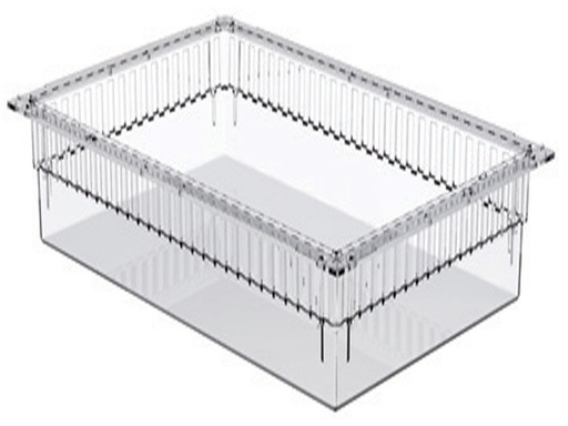 [GM-29048] CASSETTO ISO PLASTICA TRASPARENTE 600x400x200 mm  aperto