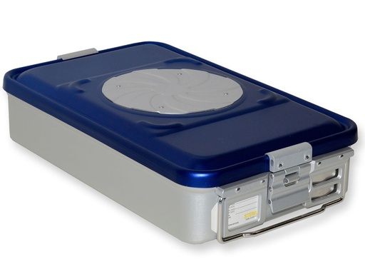 [37240] CONTAINER CON VALVOLA medio h100 mm  blu forato