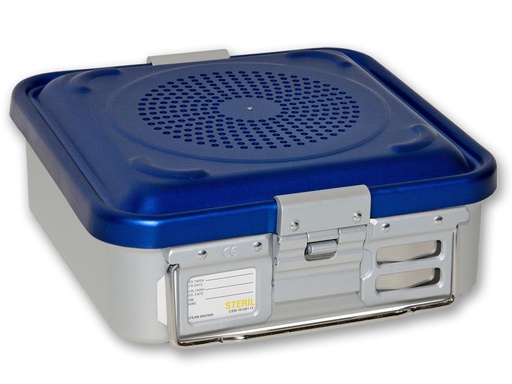 [37030] CONTAINER CON FILTRO piccolo h100 mm  blu forato