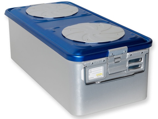 [37283] CONTAINER CON VALVOLA grande h200 mm  blu forato