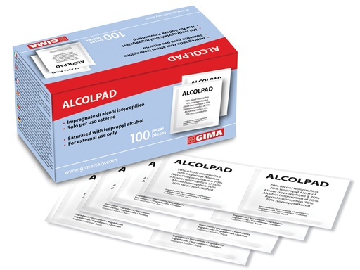 [36599] ALCOMED ALCOHOL PADS - scatola da 100 pads